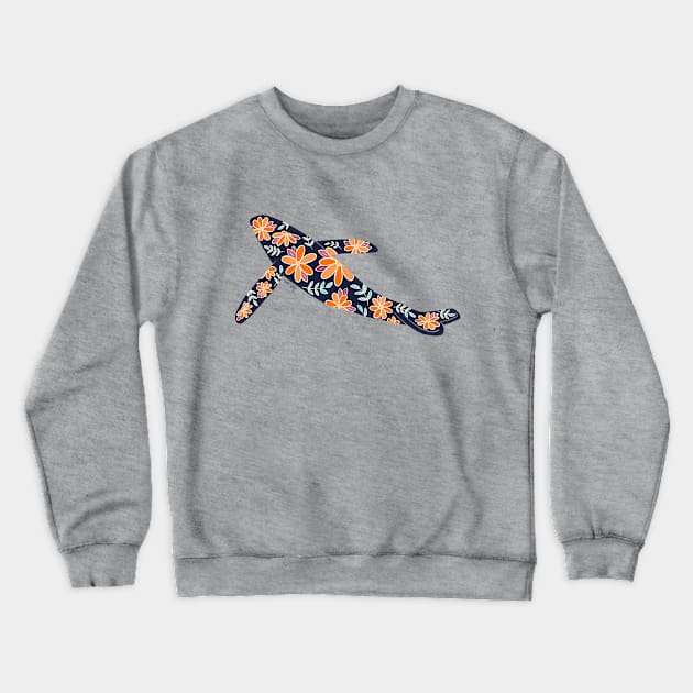 Floral Whale - 70s Colors Crewneck Sweatshirt by SRSigs